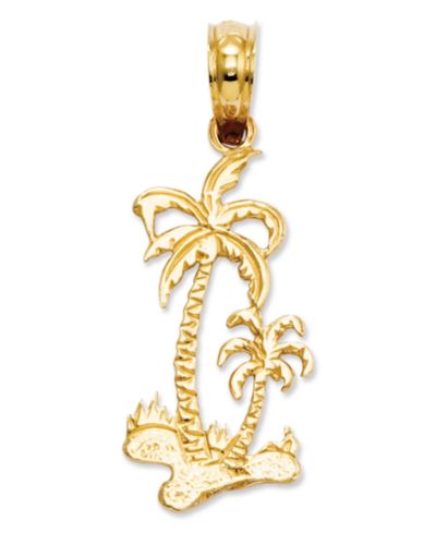 Подвеска из 14k золота, шарм Palm Trees