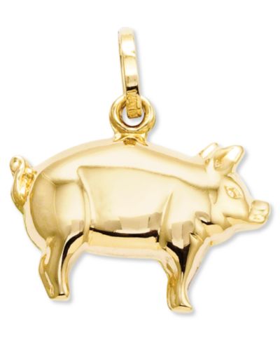 Подвеска 14k Gold Charm, Pig Charm