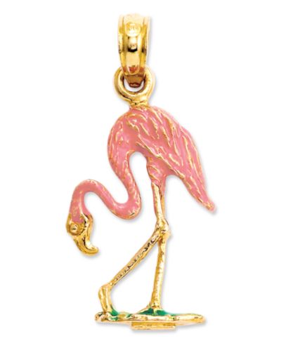 Подвеска-шарм 14k Gold Pink Flamingo