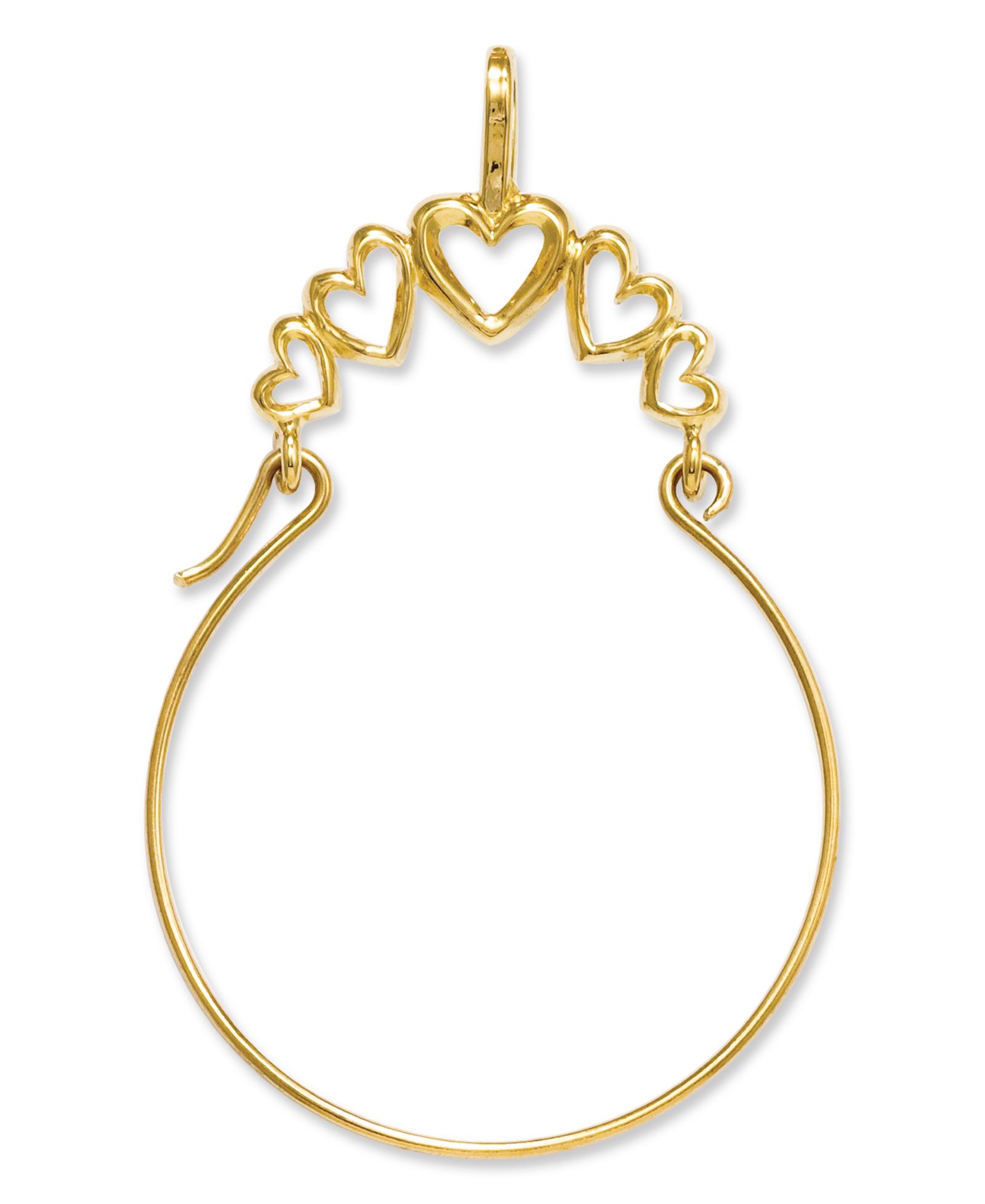 Держатель для шармов 14k Gold Polished 5-Heart