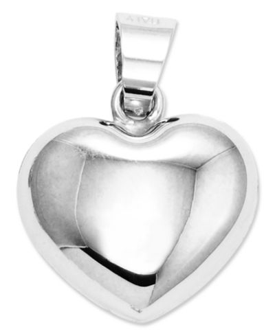Подвеска из белого золота 14k, Puffed Heart