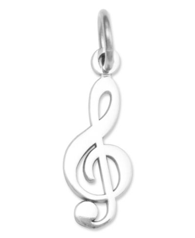 Подвеска из белого золота 14k White Gold Charm, White Gold Treble Clef