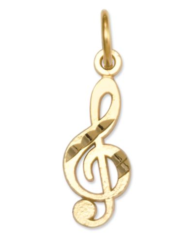 Подвеска-шарм в виде скрипичного ключа, 14k Gold