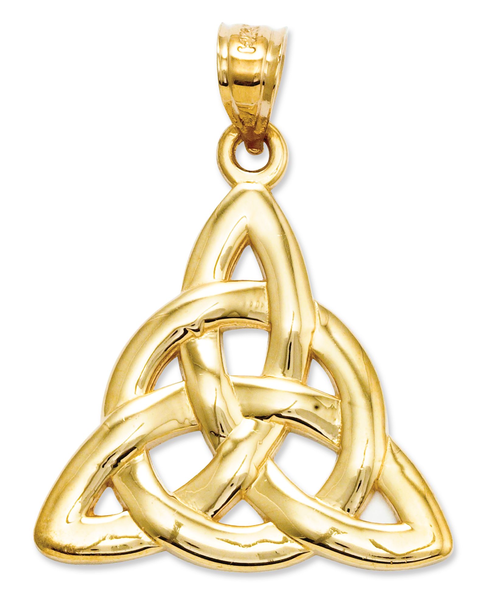 Золотой шарм 14k, полированный шарм Trinity