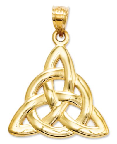 Золотой шарм 14k, полированный шарм Trinity
