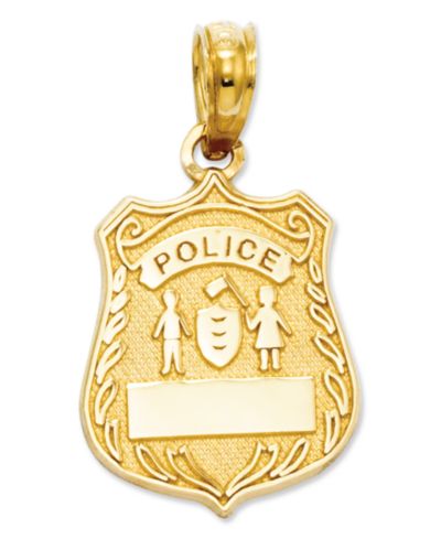 Подвеска из золота 14k, шарм Police Badge