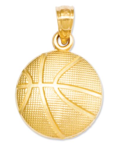 Подвеска из золота 14k, шарм Basketball