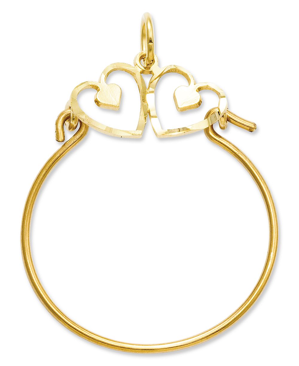 Держатель для шармов 14k Gold Charm Holder, Heart