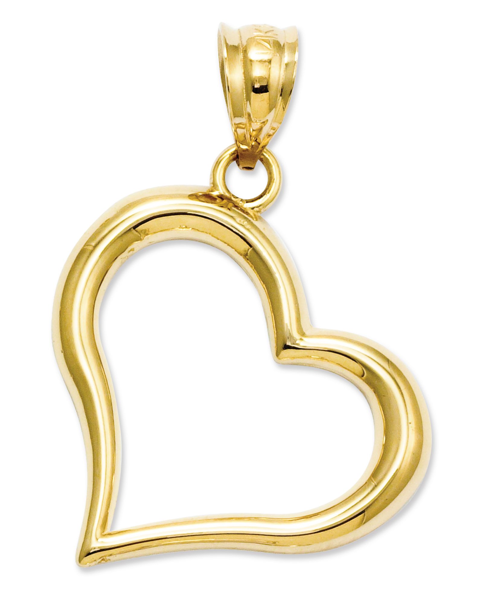 Подвеска в форме открытого сердца, 14k Gold