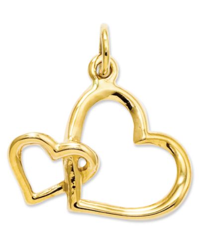 Подвеска 14k Gold Charm, Double Heart Charm