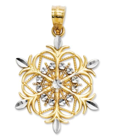 Подвеска-шарм Snowflake из 14k Gold and Sterling Silver