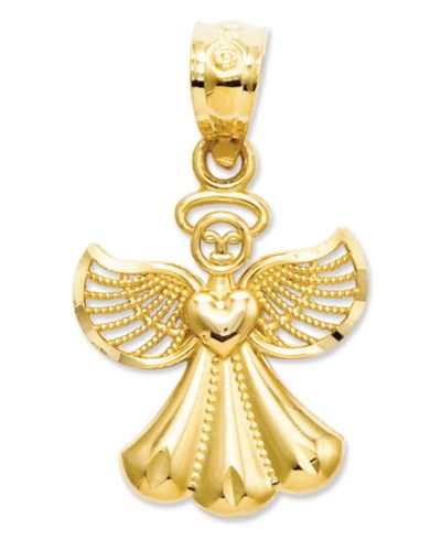Золотой кулон 14k Gold Polished Angel