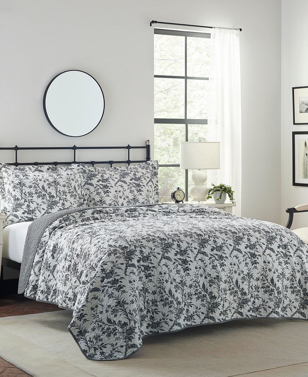Laura Ashley Amberley Cotton Reversible 3-Pc. Quilt Set, Full/Queen
