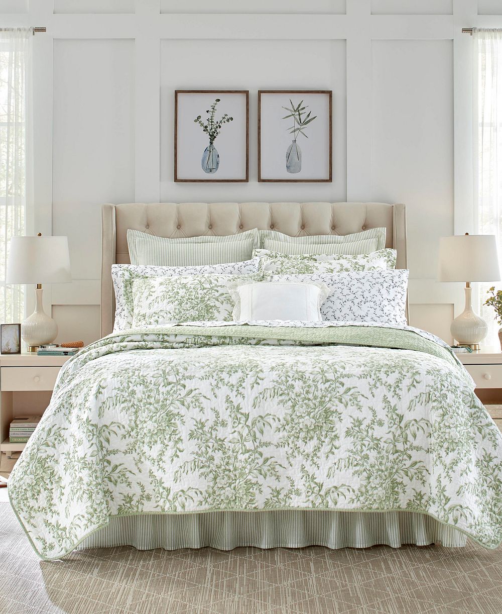 Laura Ashley Bedford Cotton Reversible 2-Pc. Quilt Set, Twin