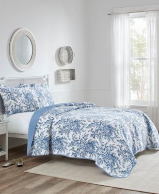 Laura Ashley Bedford Cotton Reversible 3-Pc. Quilt Set, King