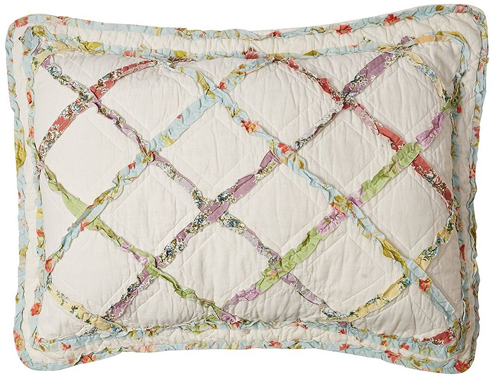 Хлопковая наволочка с аппликацией Laura Ashley Ruffle Garden, Standard