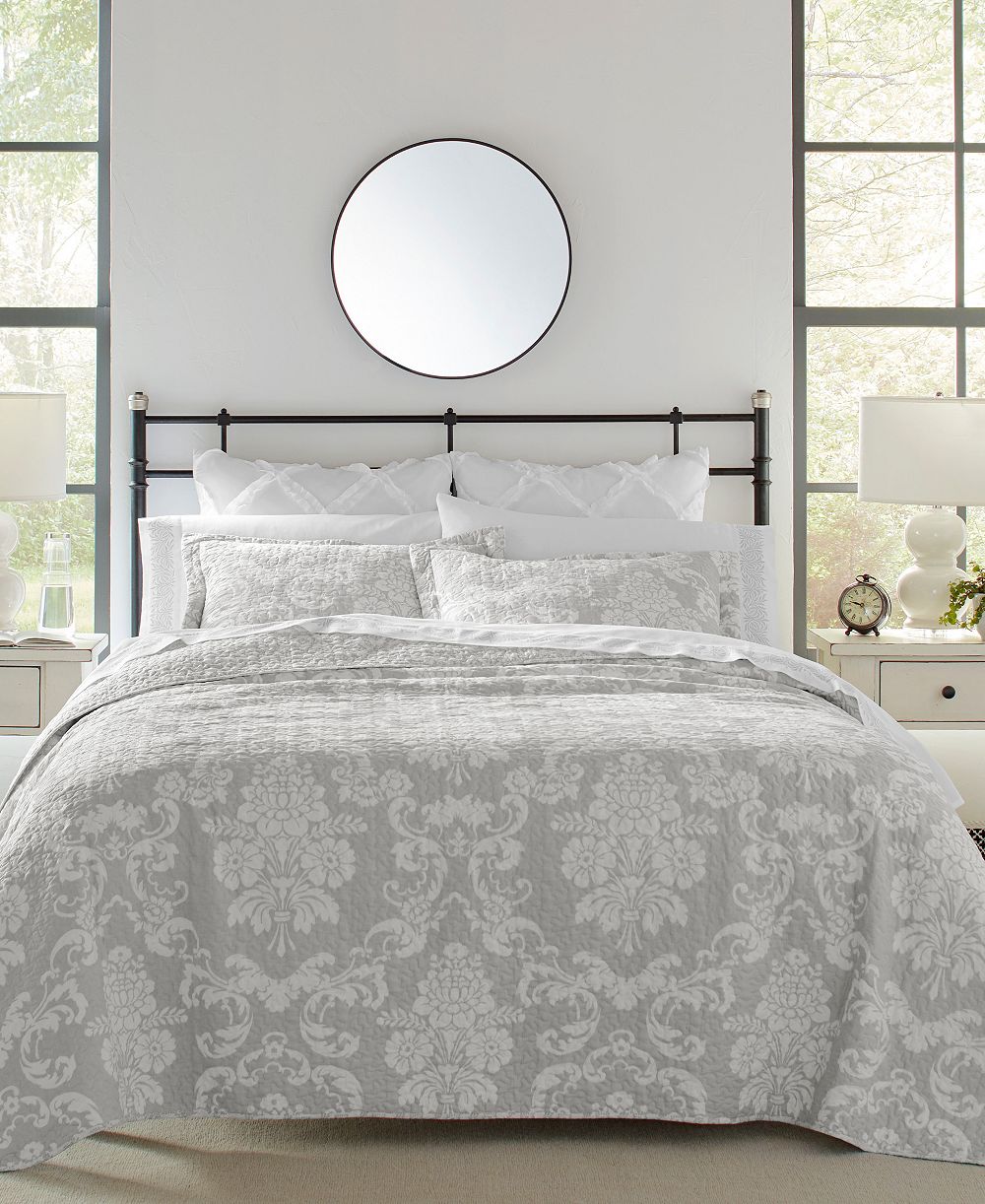 Laura Ashley Venetia Cotton Reversible 3-Pc. Quilt Set, King