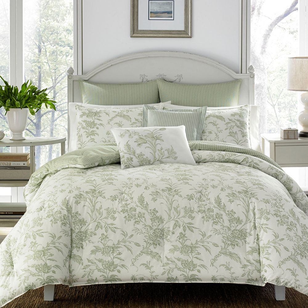 Laura Ashley Natalie Reversible 7-Pc. Comforter Set, Full/Queen