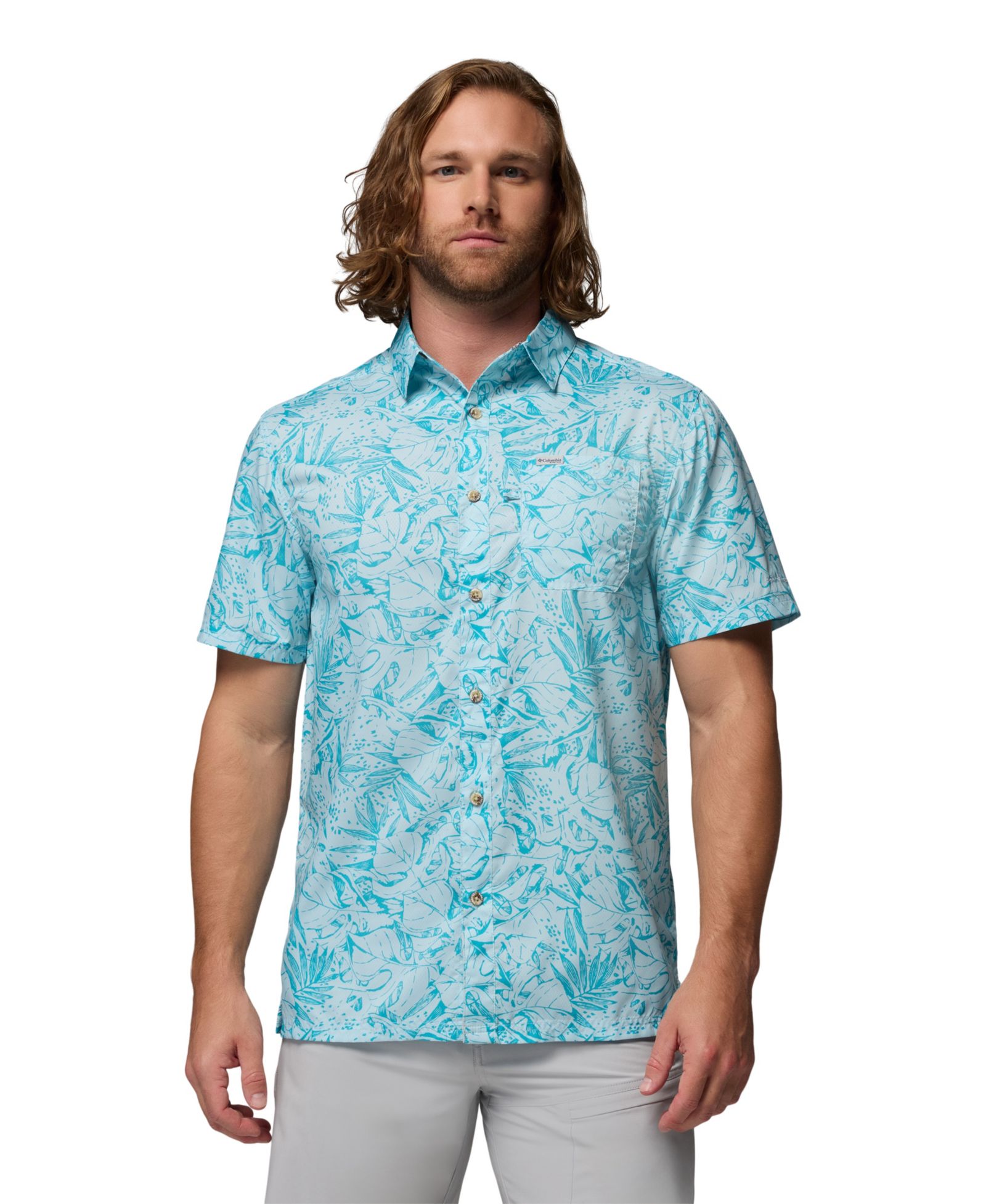 Columbia Мужская Рубашка Camp Shirt Super Slack Tide