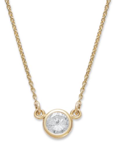 Bezel-Set Diamond Pendant Necklace (1/5 ct. t.w.) in 14K Gold or White Gold