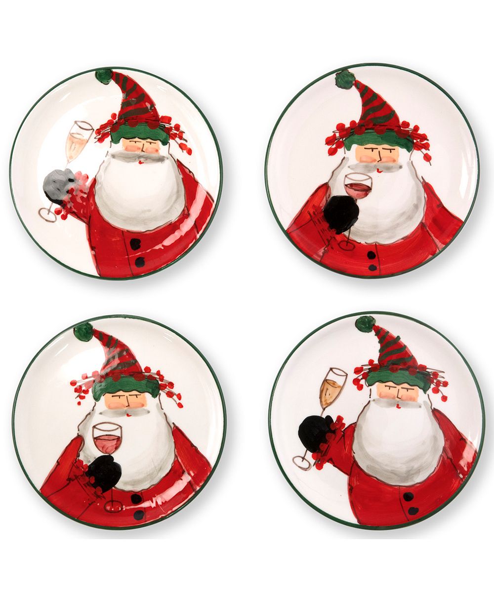 VIETRI Old St. Nick Cocktail Plates, Set of 4