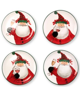 VIETRI Old St. Nick Cocktail Plates, Set of 4
