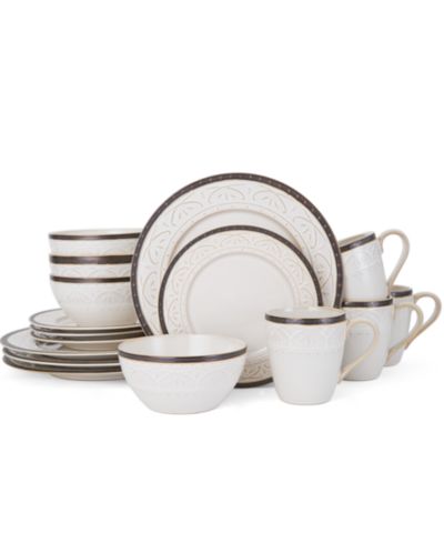 Pfaltzgraff Promenade Scroll 16 Pc. Dinnerware Set, Service for 4