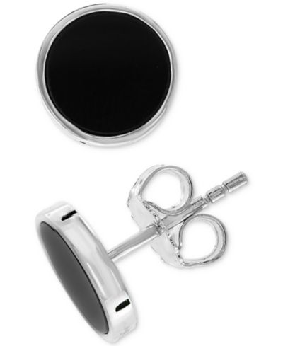 EFFY® Мужские Onyx (8mm) Stud Earrings в стерлинговом серебре