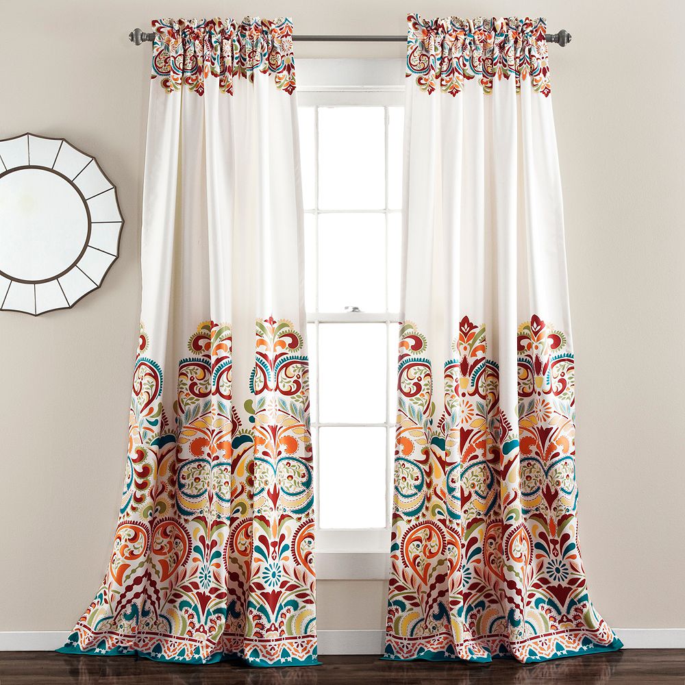 Lush Decor Clara Шторы для окон Clara Light Filtering, пара 52"W x 84"L +2" - Цветные шторы для гостиной - Бохо шторы для спальни