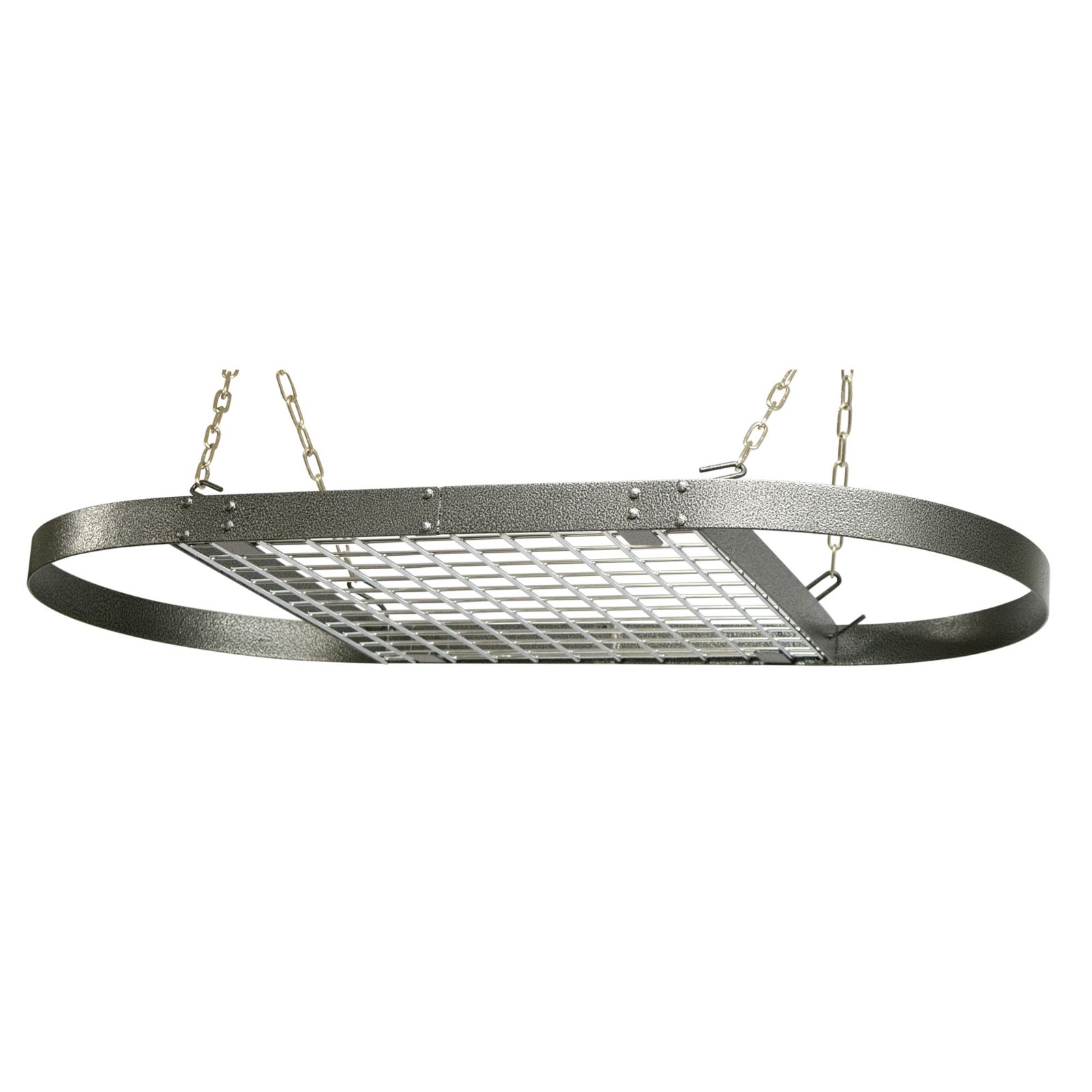Подвесная полка для кастрюль Range Kleen Grey Hammered Oval Ceiling Pot Rack