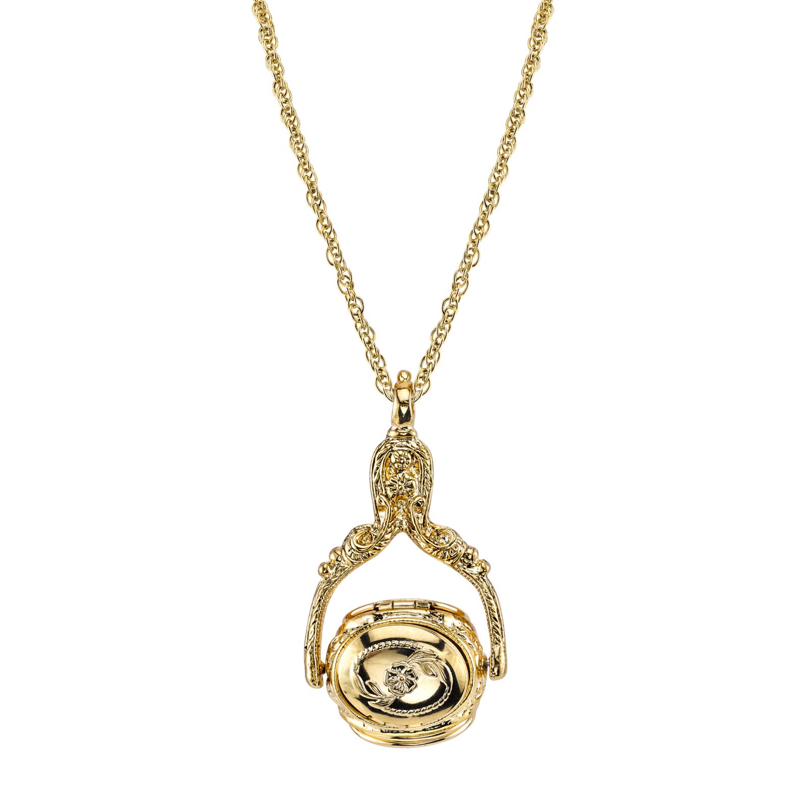 Подвеска 2028 Gold-Tone 3-Sided Spinner Locket Necklace 30"
