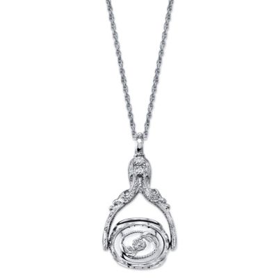 2028 Silver-Tone 3-Sided Spinner Locket Necklace 30"