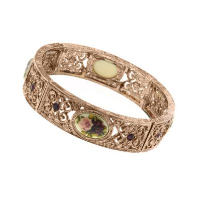 Браслет 2028 Rose Gold-Tone Purple Crystal Flower