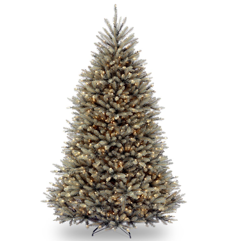 National Tree Company 7.5' Dunhill® Blue Fir Hinged Tree with Clear Lights