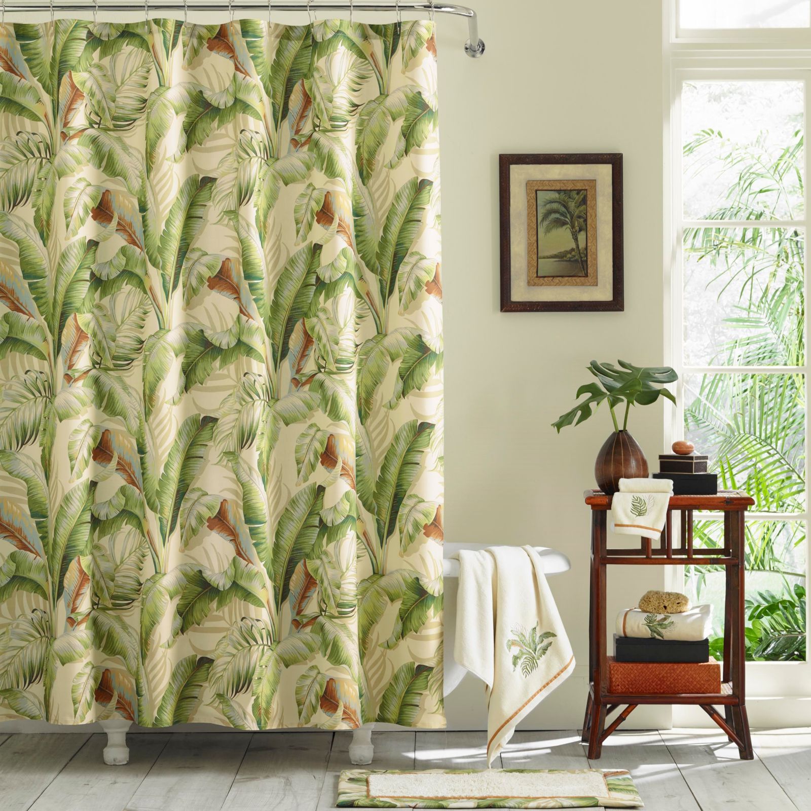 Tommy Bahama Home Хлопковая занавеска для душа Palmiers, 72" x 72"