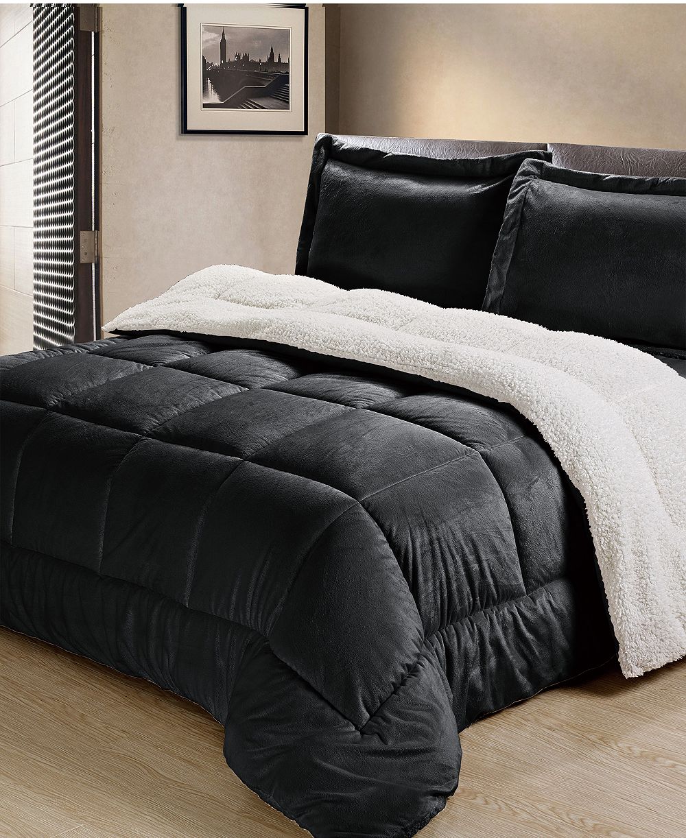 Ultimate Luxury Reversible Micromink and Sherpa 3-Pc. Comforter Set, Queen