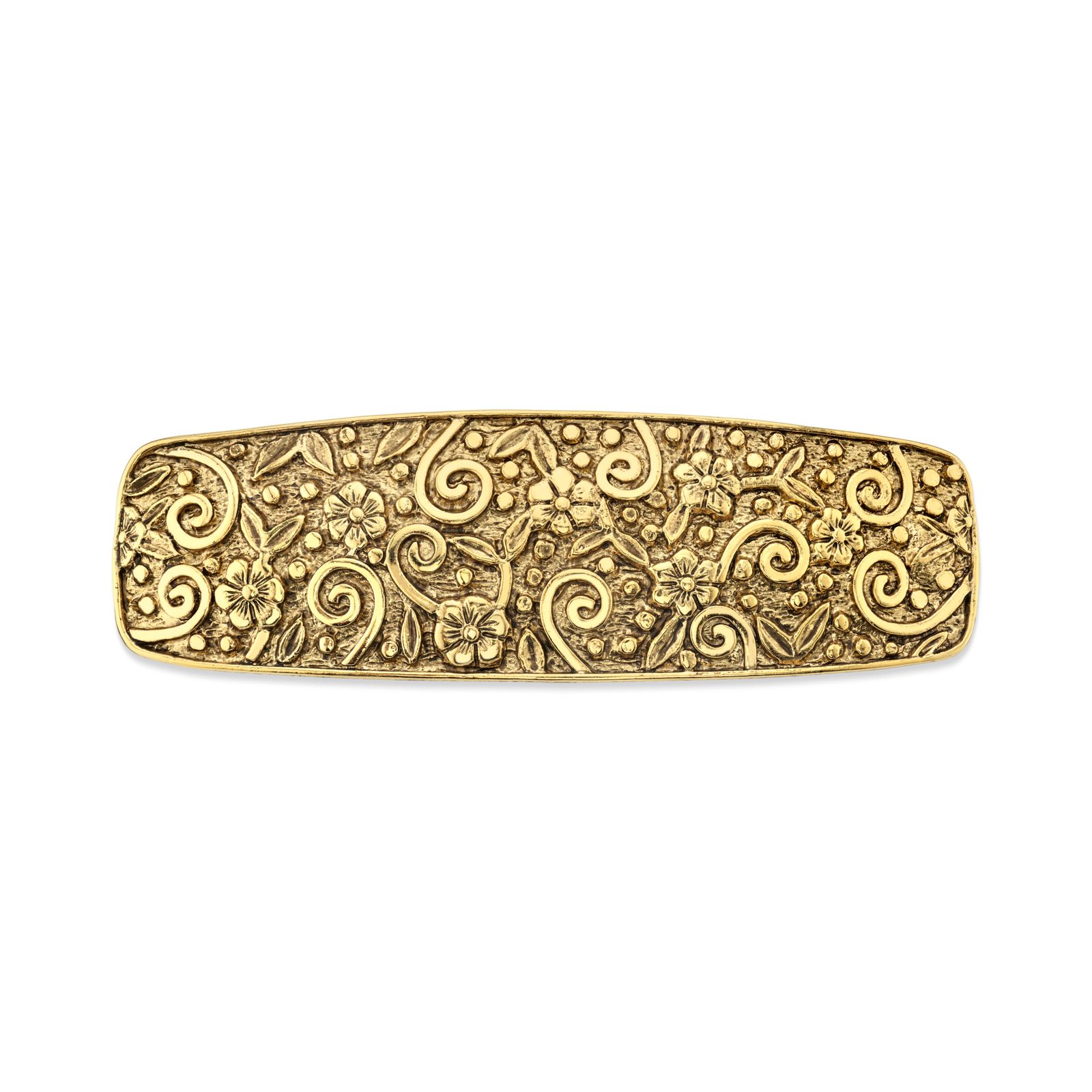 Заколка для волос 2028 Gold-tone Floral Etched