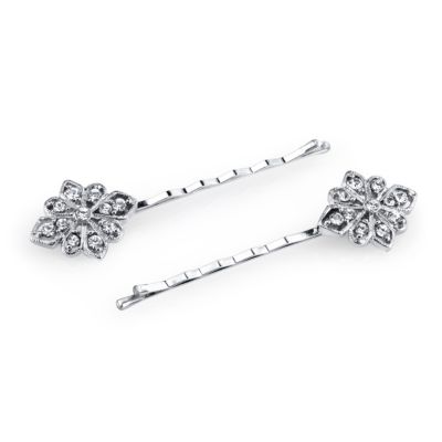 2028 Silver-Tone Crystal Bobby Pin Set