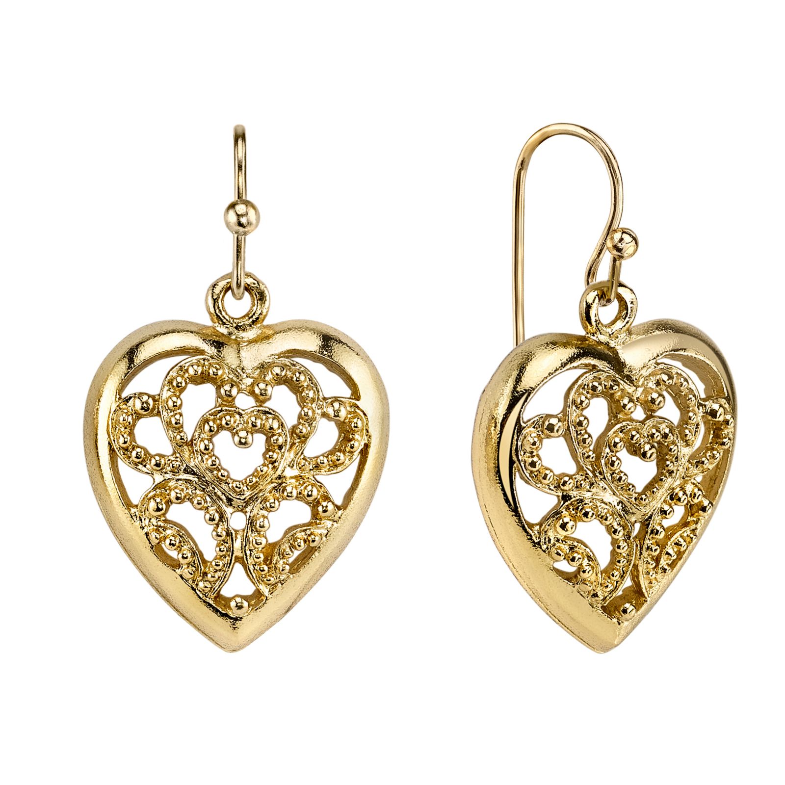 2028 Filigree Heart Drop серьги-подвески