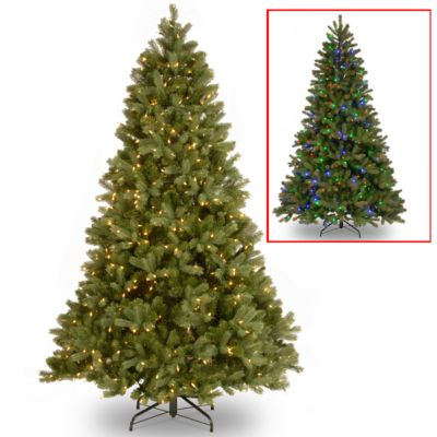 National Tree 7.5' "Feel Real" Down Swept Douglas Fir Hinged Tree with LED Lights