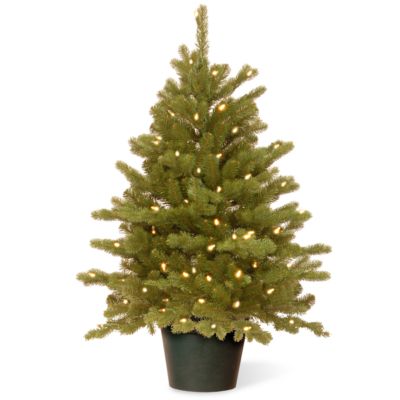 National Tree 3' Feel Real(R) Hampton Spruce маленькое декоративное дерево в горшке со 100 светодиодами