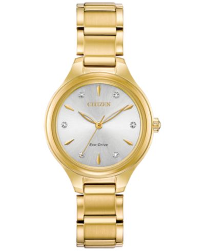 Женские часы Citizen Eco-Drive Corso Diamond-Accent Gold-Tone 29mm