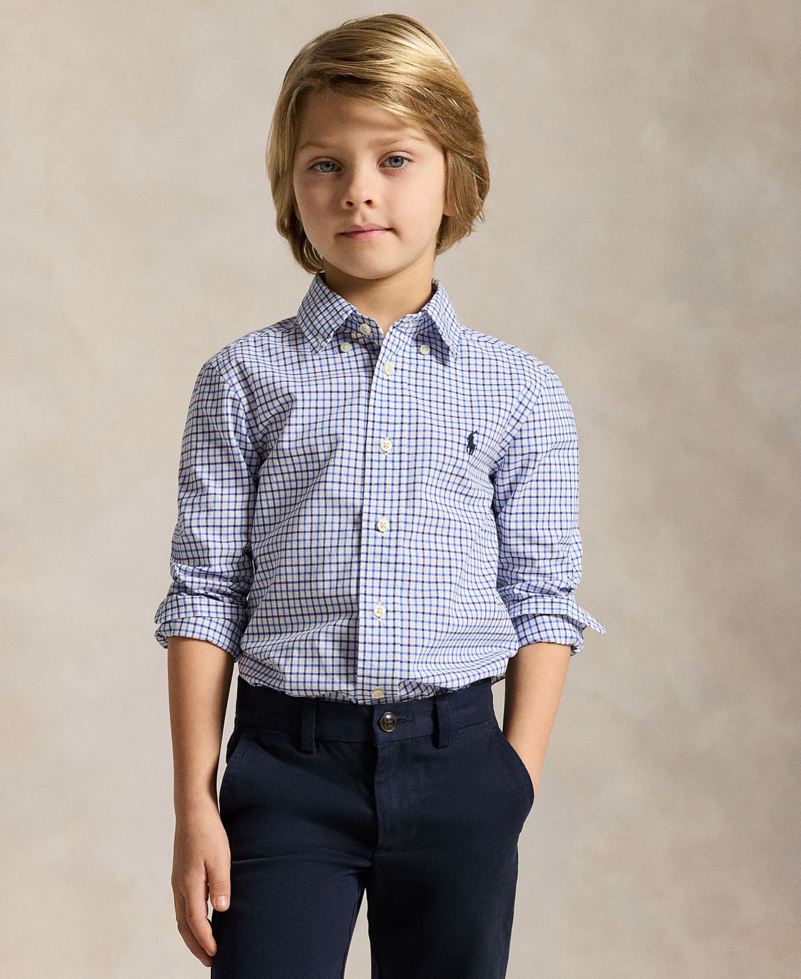 Мужская рубашка Polo Ralph Lauren 2T-7 Plaid Cotton