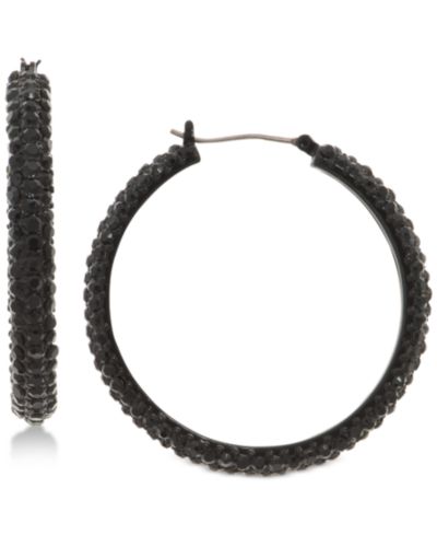 DKNY Micro-Pavé 1 2/3" Hoop Earrings