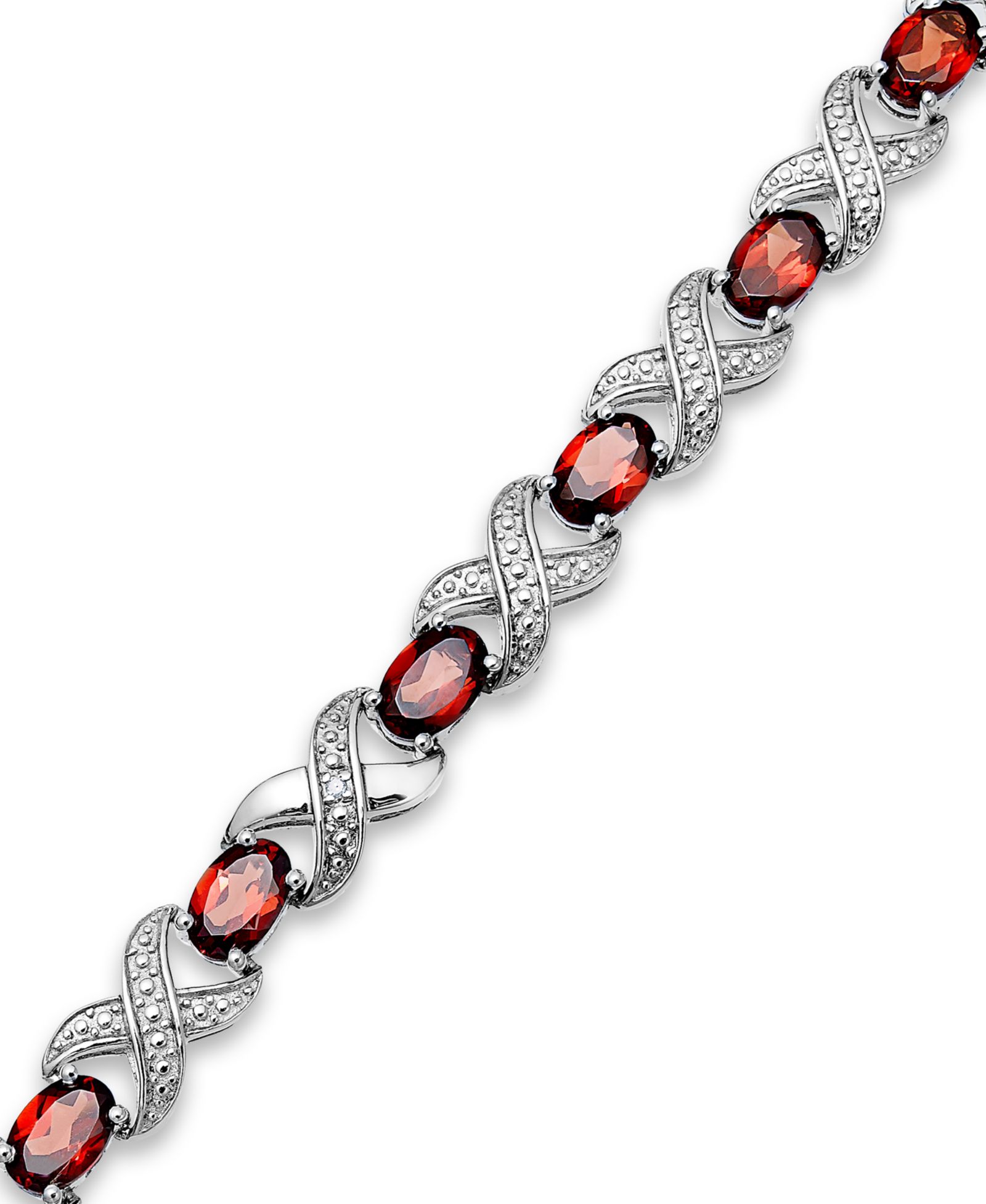 Amethyst (6-1/2 ct. t.w.) and Diamond Accent XO Bracelet in Sterling Silver (Also in Multi, London Blue Topaz & Garnet)