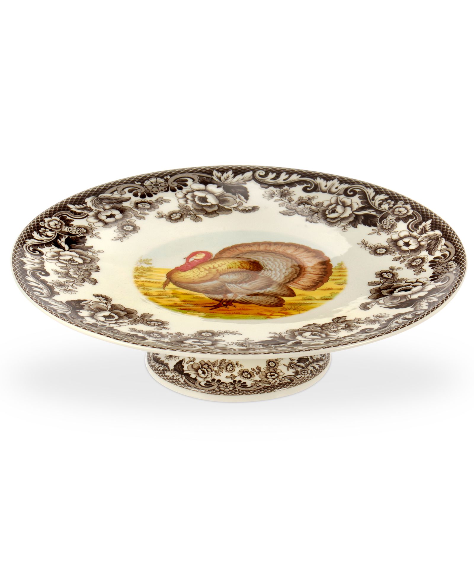 Десертная тарелка Spode Woodland Turkey Footed Cake Plate