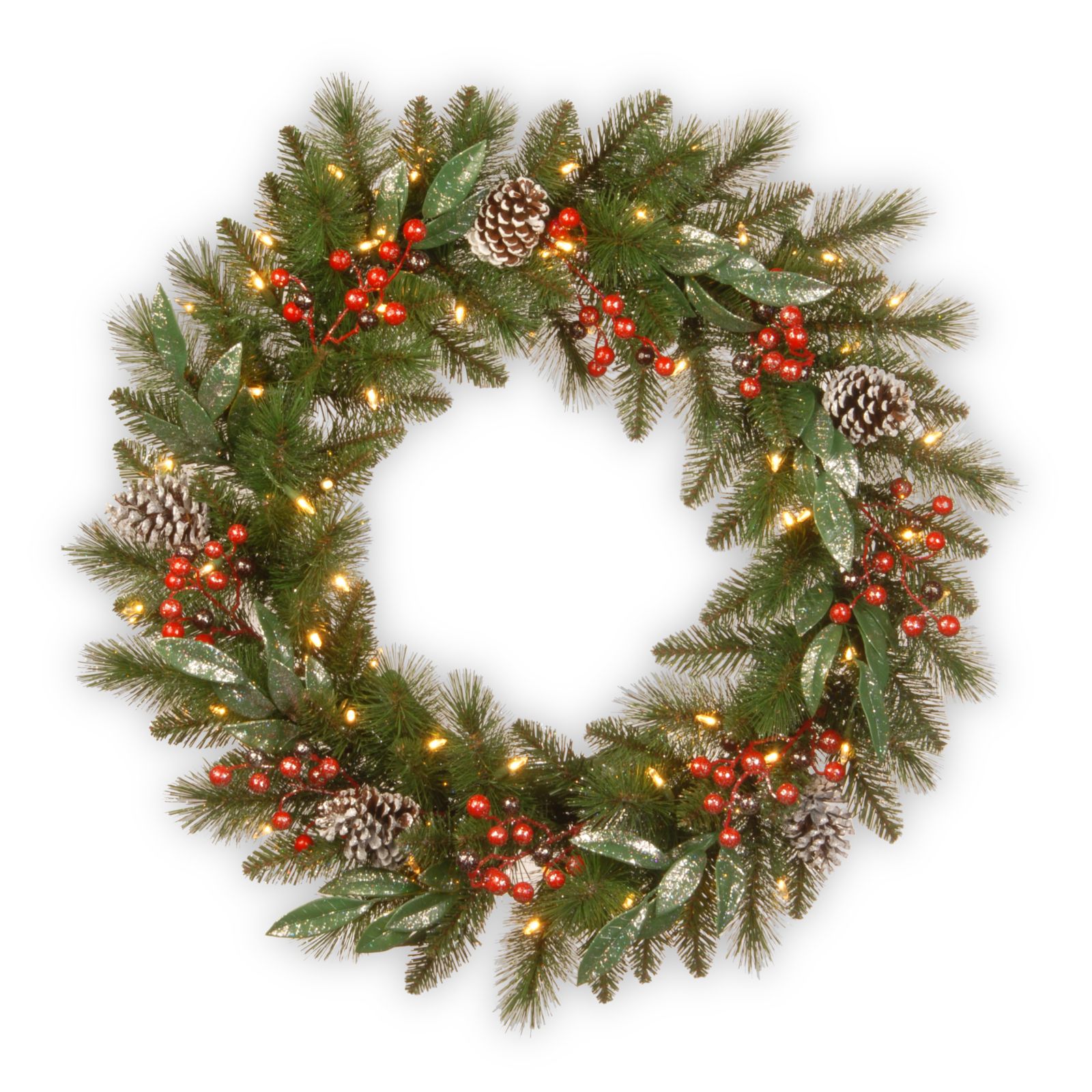 National Tree Company Frosted Pine Berry Collection, 24" Wreath