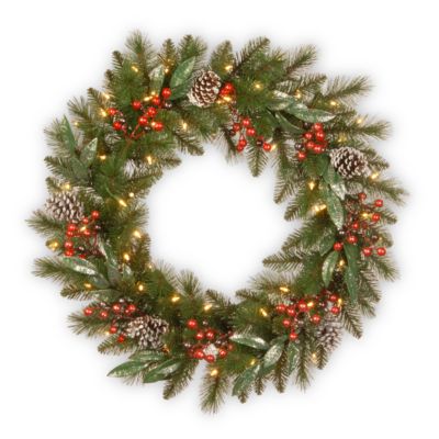 National Tree Company Венок из замерзшей сосны, 24"