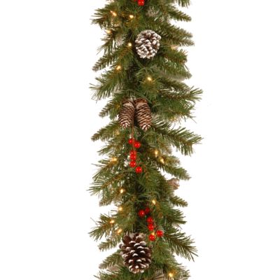 National Tree Company Гирлянда с замороженными ягодами и 100 прозрачными огнями, 9' x 10"