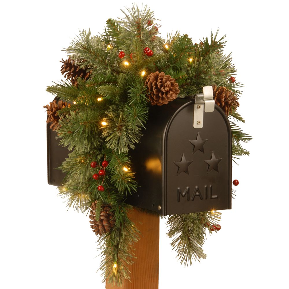 Декоративное украшение National Tree Company Colonial Mail Box Swag с LED-подсветкой